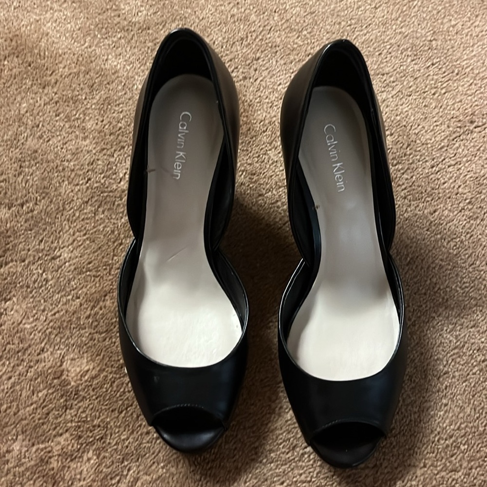 Calvin Klein black wedges - size 7